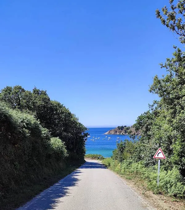 coastal road with the sea in the background