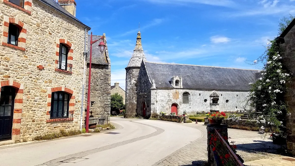 a typical Breton village with its slate roofs