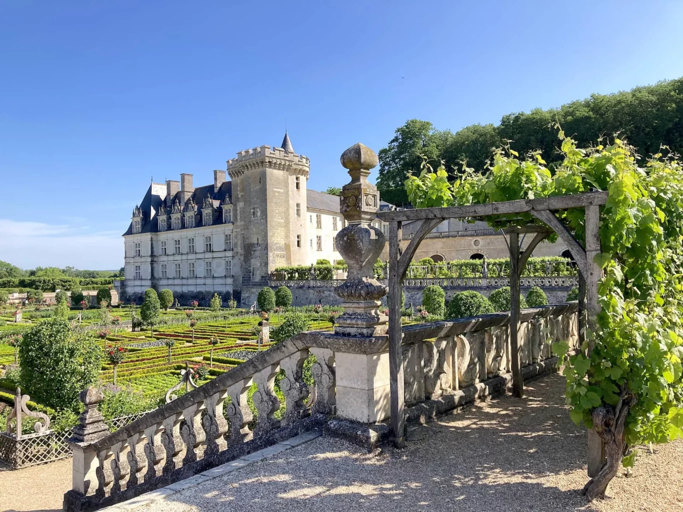 Villandry Castle and its French gardens in the Loire Valley