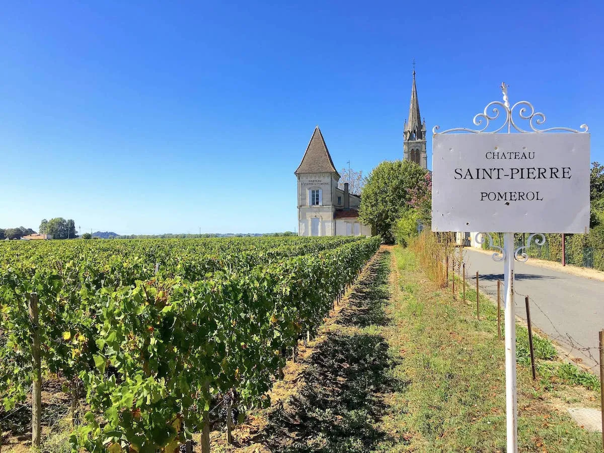 The village of Pomerol and its vineyards in the Bordeaux region