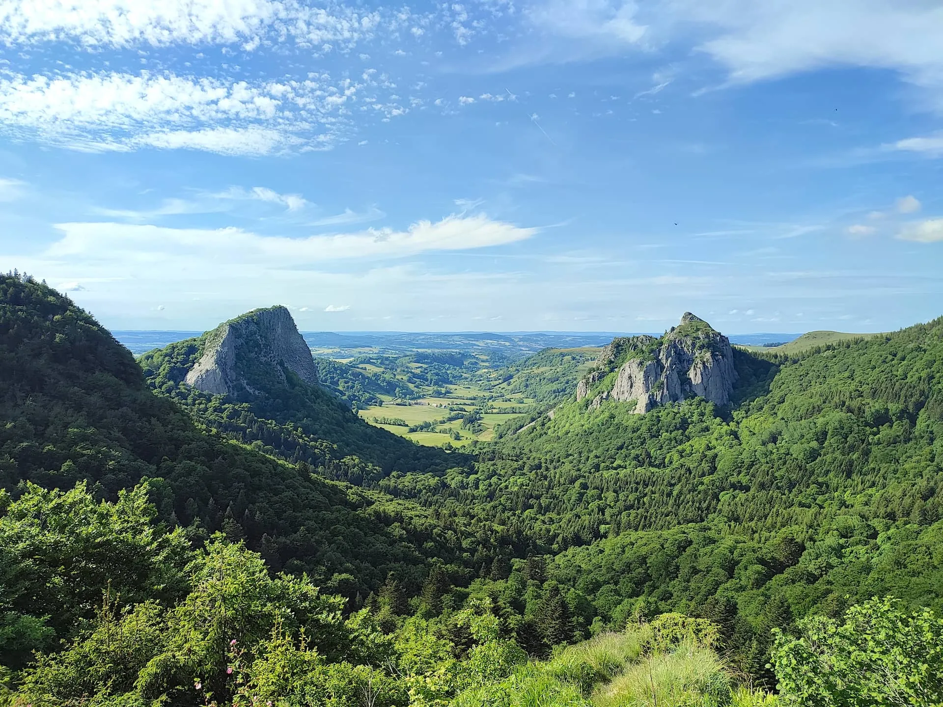 Volcanic landscape typical of the geology of the Massif Central